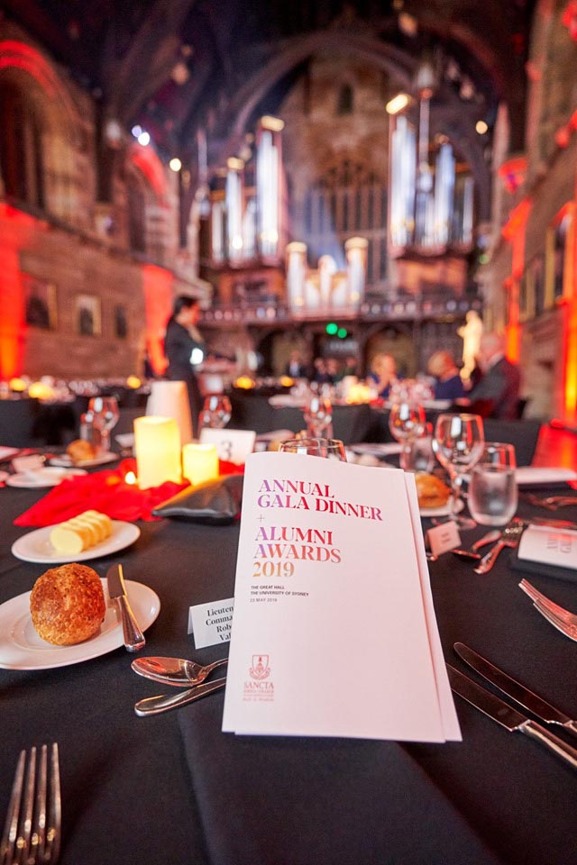 Annual Gala Dinner and Alumni Awards 2019 at The Great Hall, The University of Sydney