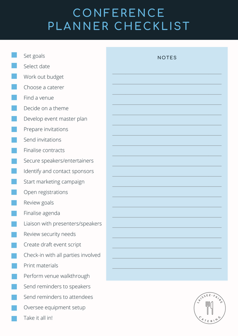 Conference Planning Checklist Download Laissezfaire
